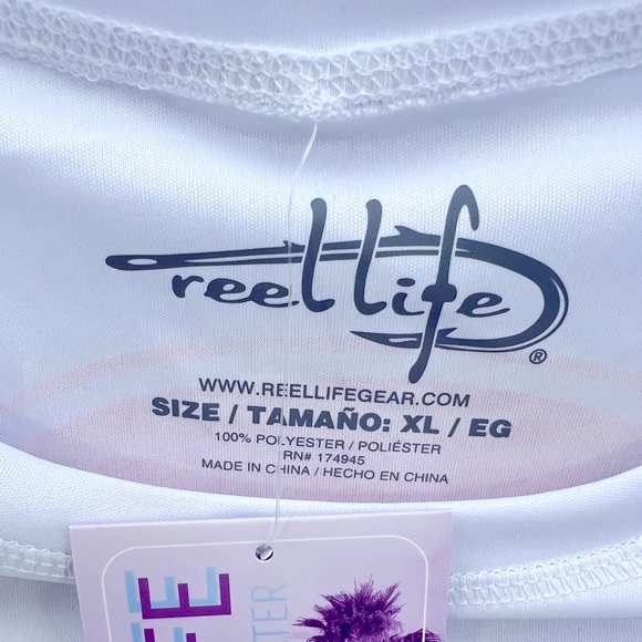 REEL LIFE EXTRA LARGE (XL)  WHITE COLOR RASH GUARD - Picture 6 of 14